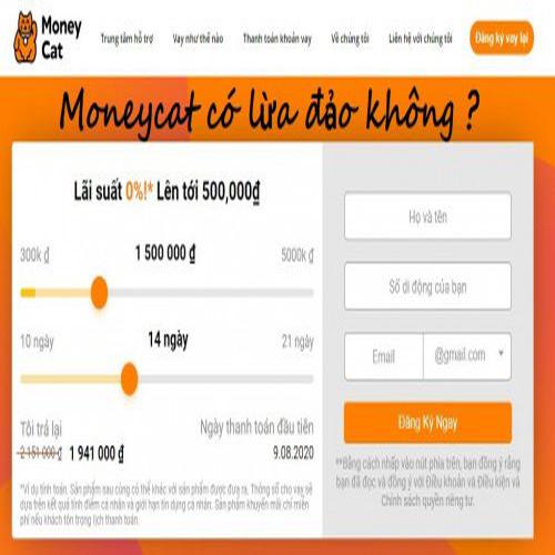 App vay online Moneycat không lừa đảo - Có đăng ký kinh doanh