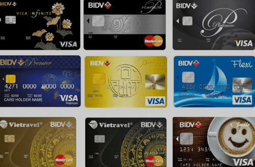 Các loại thẻ tín dụng hiện có của ngân hàng BIDV